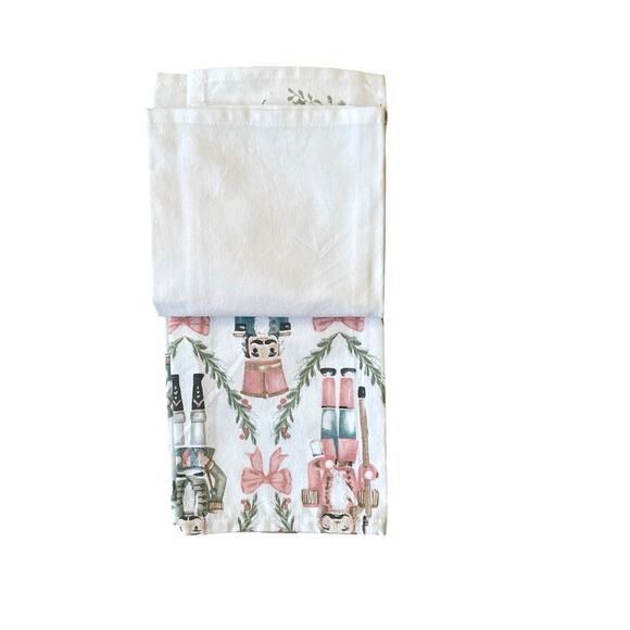 Christmas Pastel Nutcracker Kitchen Towels 20 x 28 Set of 2 Embroidered New - Picture 7 of 8